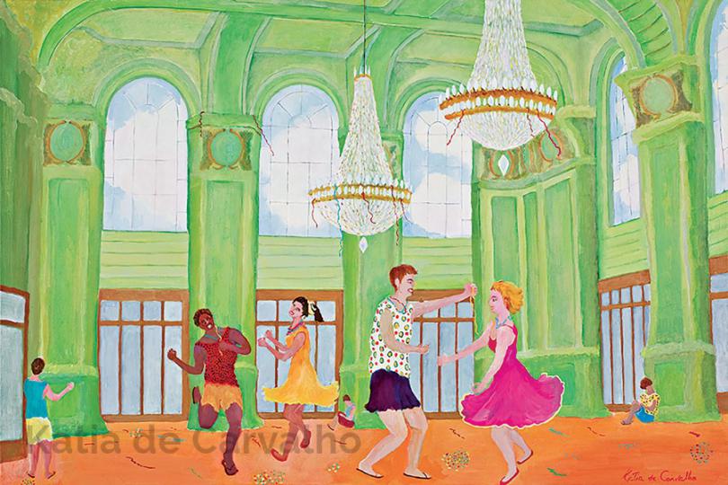 5 oleo s/lienzo (lino) &#34;fin de baile carnaval&#34; 78x52cm (2007)